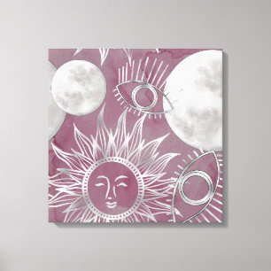 Solar Mystique   Rosa Silbermondsterne Sun Eyes Leinwanddruck