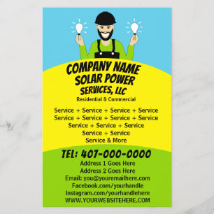 Solar Panel Light Bulb Services Company Flyer