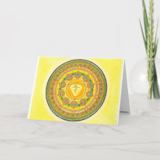 Solar Plexus Chakra Mandala Grußkarte Karte