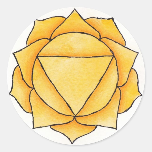Solar Plexus Chakra Runder Aufkleber (Vorderseite)