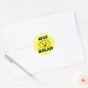 Solar Power Geschenke und Werbeartikel T-Shirt Runder Aufkleber