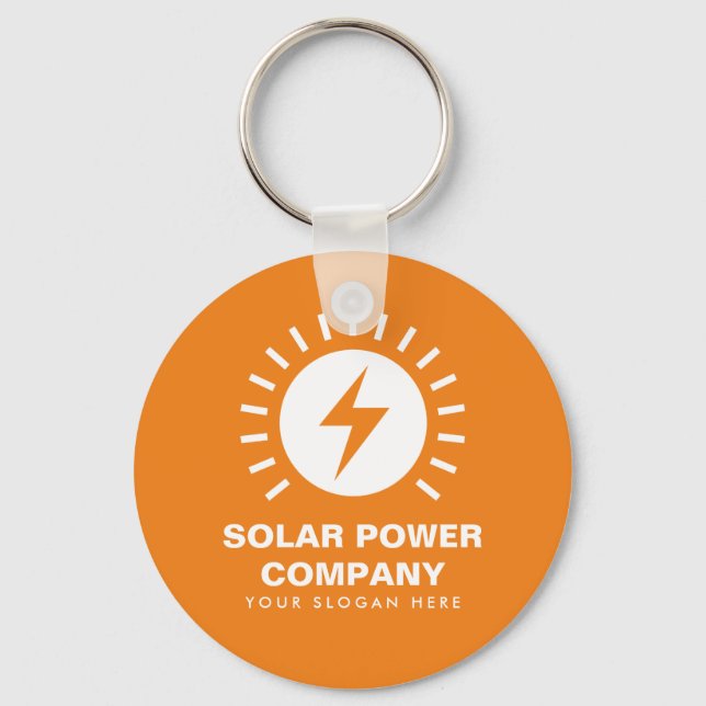 Solar power keychain with custom business name schlüsselanhänger (Vorderseite)