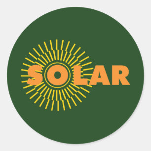 Solar Power Sun Runder Aufkleber