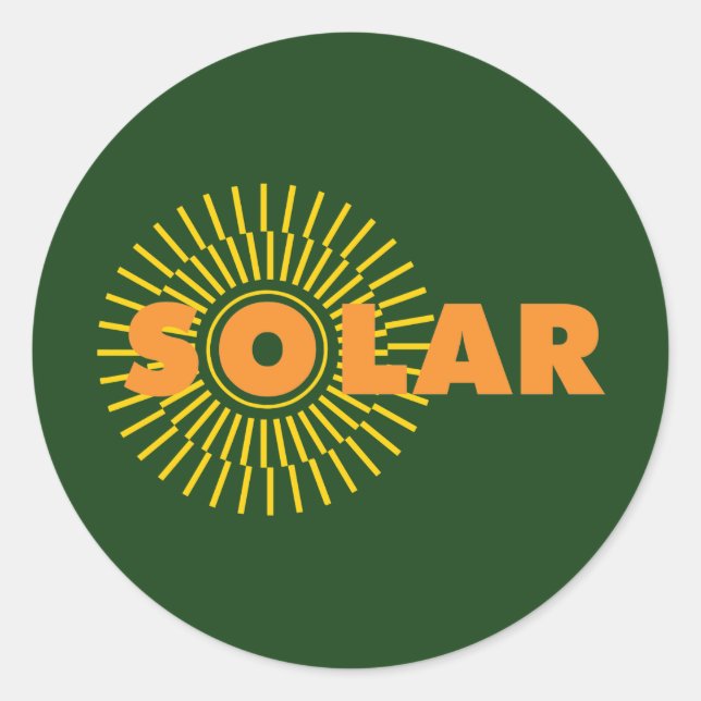 Solar Power Sun Runder Aufkleber (Vorderseite)