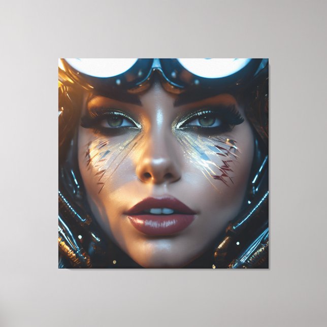 Solar Punk Woman Leinwanddruck (Vorderseite)
