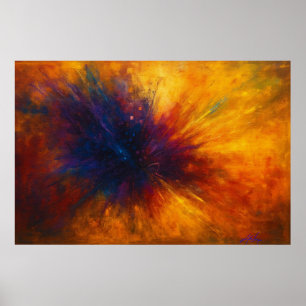 Solar Rift Bloom - Abstrakte Energie Befreit Poster