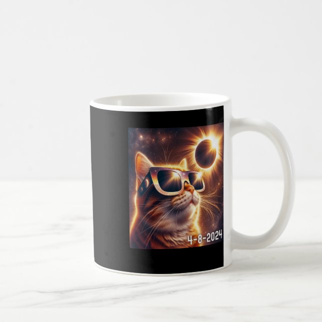 Solar-Shirt 2024 Eclipse Wearing Gles Kaffeetasse (Rechts)