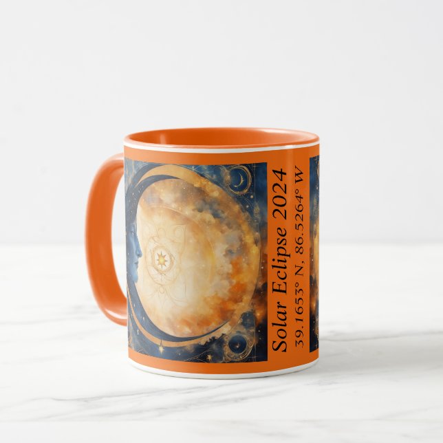 Solar Solstice GPS koordiniert farbenfrohen Sonnen Tasse (Vorderseite Links)