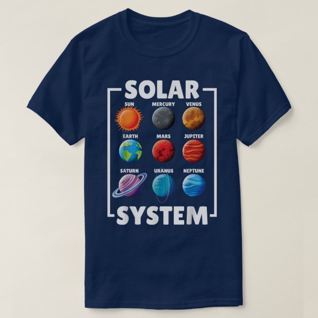 Solar Star System Planet Science Astronomy Lovers  T-Shirt (Design vorne)