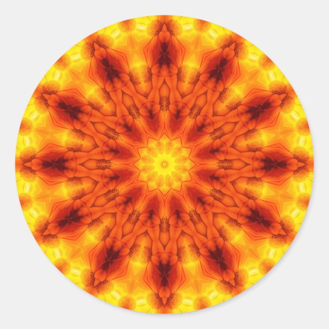 Solar Sun Kaleidoskop-Aufkleber Runder Aufkleber (Vorderseite)
