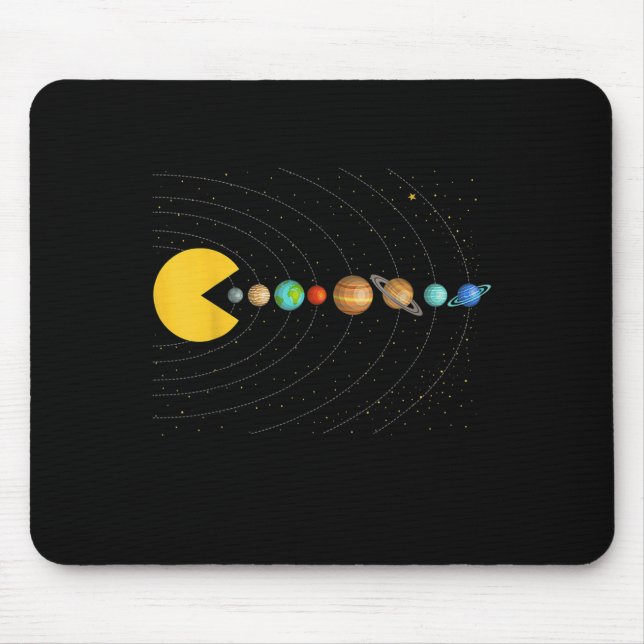 Solar System Astronomy Space Video Games Funny Gra Mousepad (Vorne)