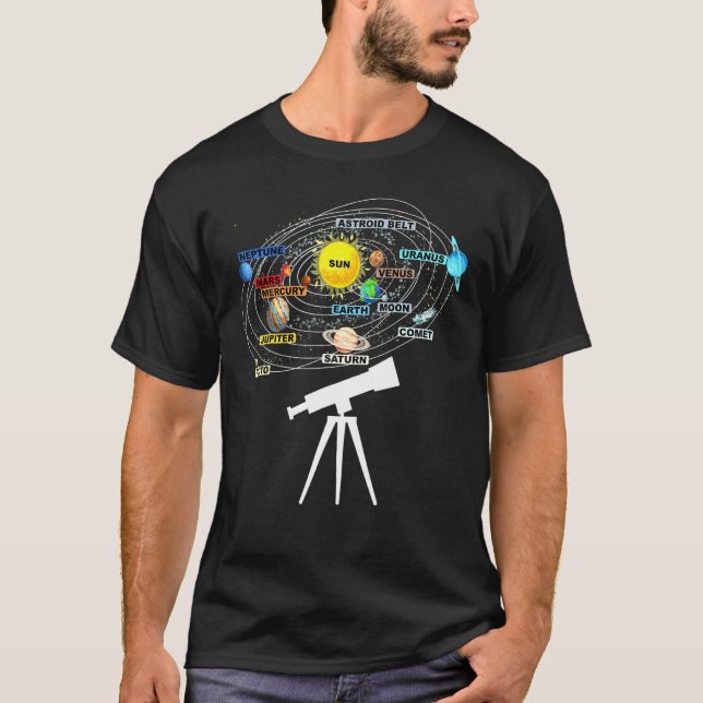 Solar System Planets - Astronomie Space Science Te T-Shirt (Vorderseite)