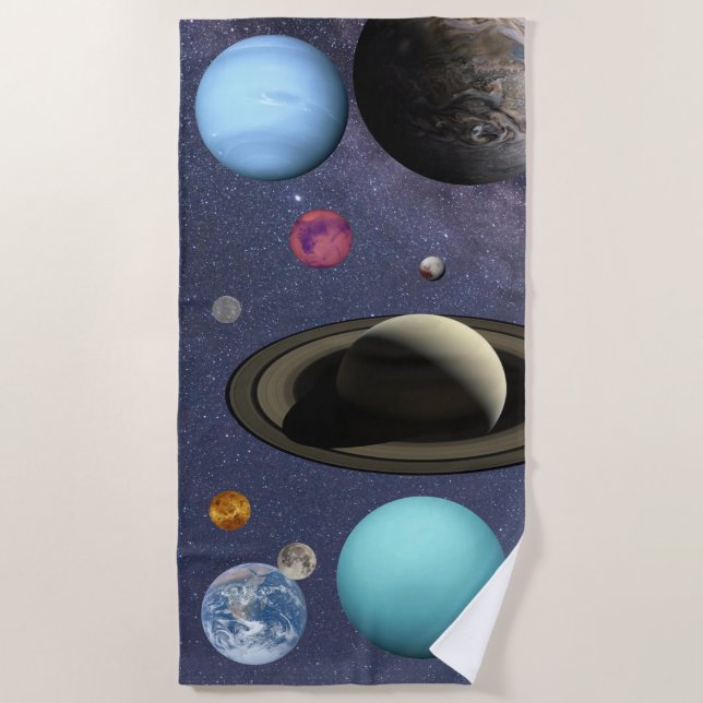 Solar system planets beach towel strandtuch (Vorderseite)