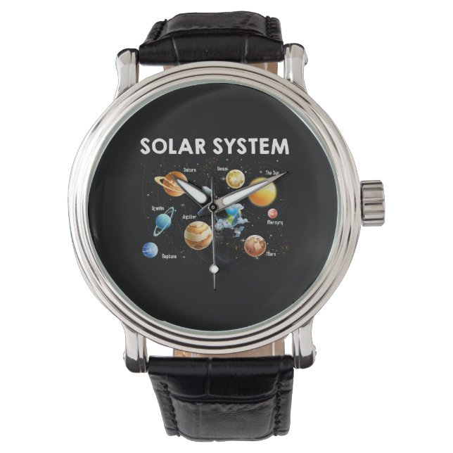 Solar System Planets Science Space Armbanduhr (Vorderseite)