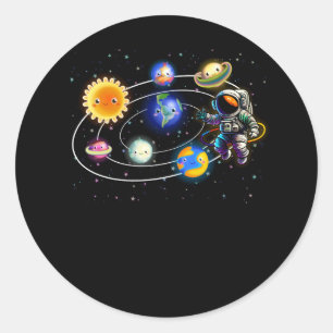 Solar System Planets Science Space Astronaut Unifo Runder Aufkleber