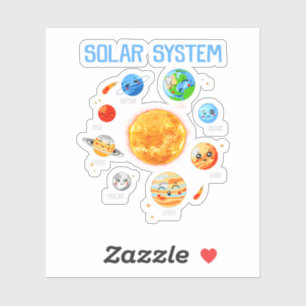 Solar System Planets Science Space Boys Girls STEM Aufkleber