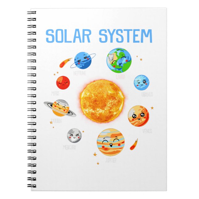 Solar System Planets Science Space Boys Girls STEM Notizblock (Vorderseite)