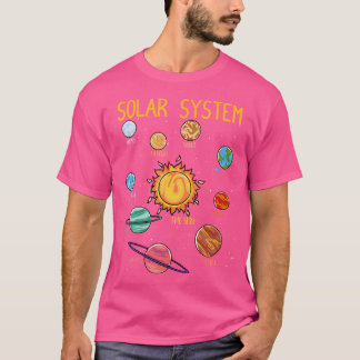 Solar System Planets Science Space Boys Girls Stem T-Shirt