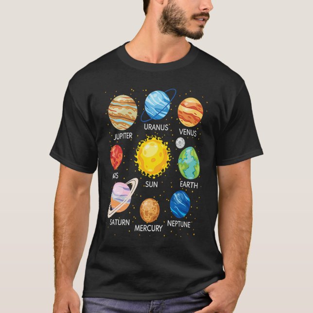 Solar System Planets Science Space Galaxy Universe T-Shirt (Vorderseite)