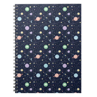Solar System Planets Seamless Pattern Notizblock