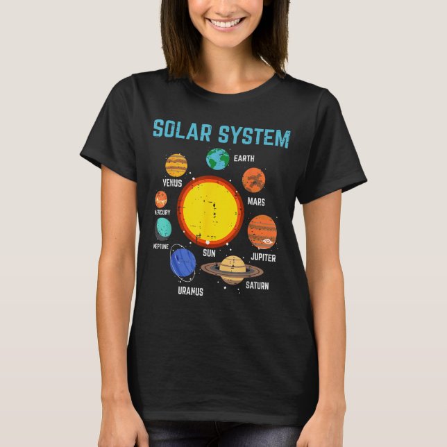 Solar System Sun Planets Galaxy Astronomy Men Wome T-Shirt (Vorderseite)