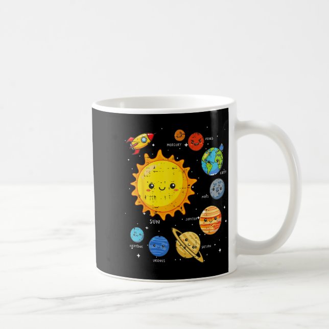 Solar System Sun Planets Rocket Space Galaxy Kids  Kaffeetasse (Rechts)