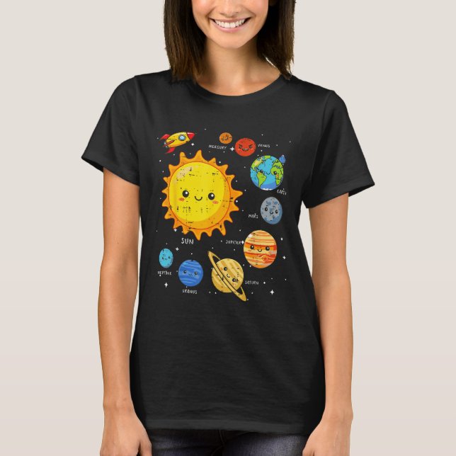 Solar System Sun Planets Rocket Space Galaxy Kids  T-Shirt (Vorderseite)