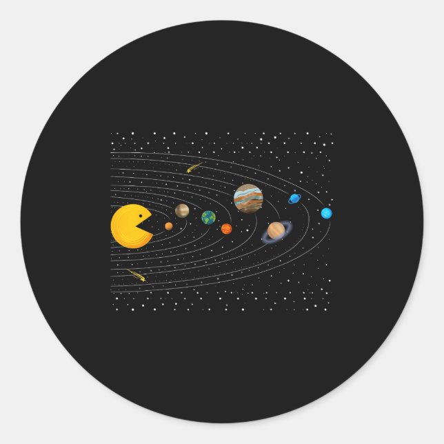 Solar System Video Game Funny Graphic Tees Planet  Runder Aufkleber (Vorderseite)