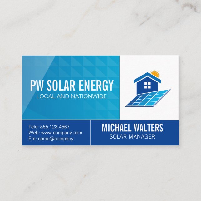 Solar Tech House Power Logo Business Card Visitenkarte (Vorderseite)