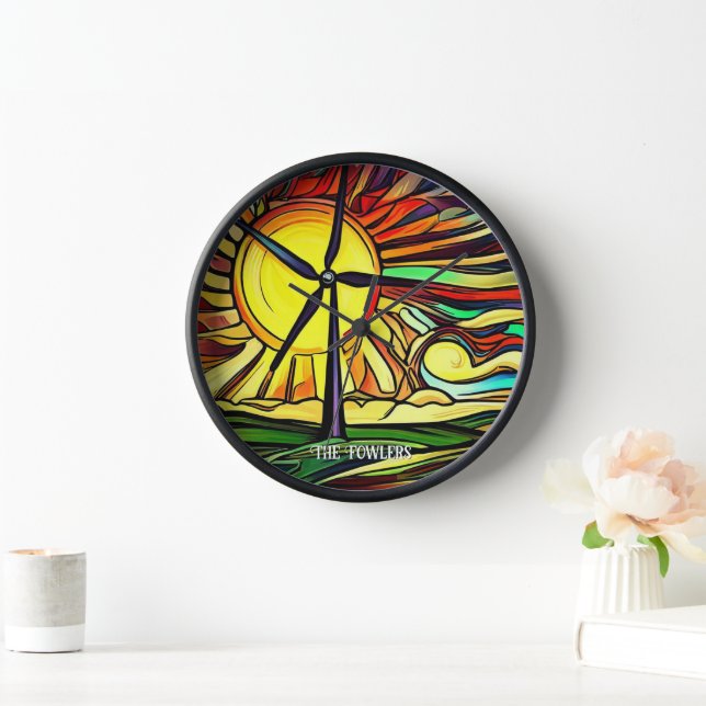 Solar- und Windenergie Uhr (Zuhause)