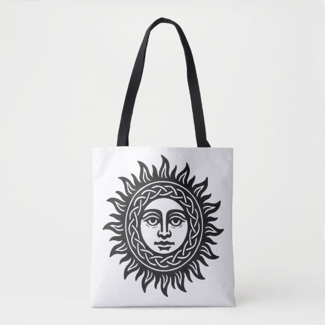 Solar Visage Sigil – Black Sun Emblem Tee Tasche (Vorderseite)
