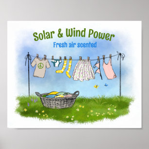 Solar- & Wind-Power-Plakat Energie rettend fördern Poster