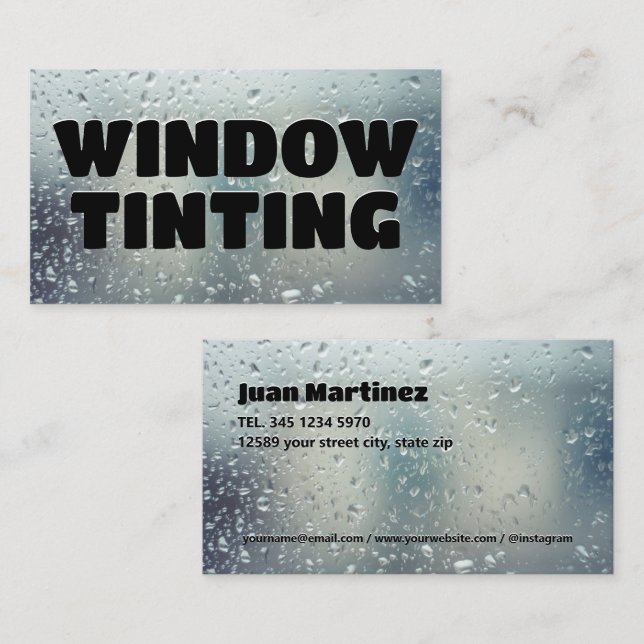 🔆 Solar Window Tint Business Card Visitenkarte (Vorne/Hinten)