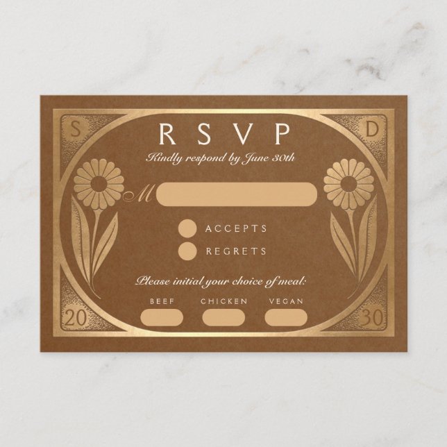 SOLARA III: RSVP-Karte für Hochzeiten Begleitkarte (Vorderseite)