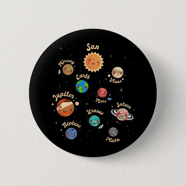 Solaranlagen Kids Wissen Weltraum Button (Vorderseite)