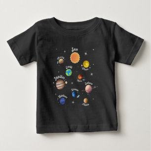 Solaranlagen Kids Wissen Weltraum Ca Baby T-shirt