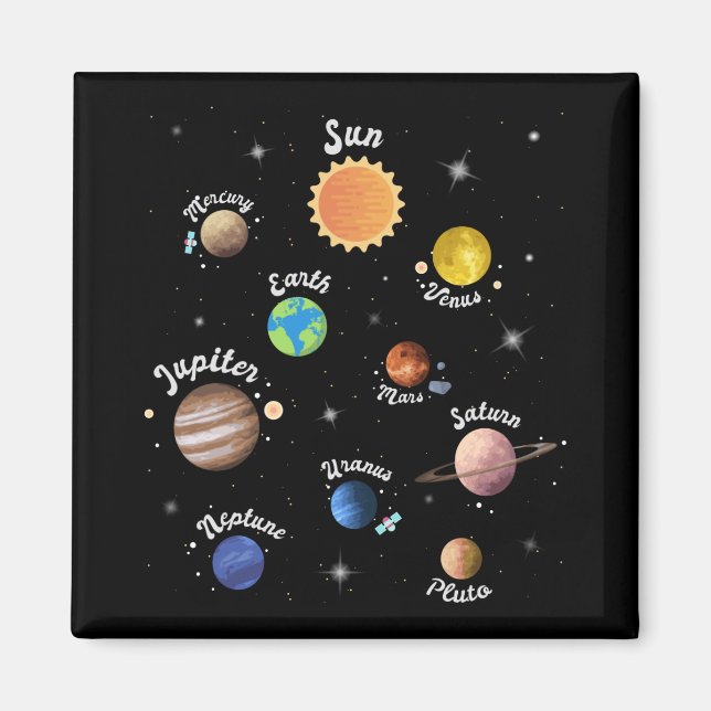 Solaranlagen Kids Wissen Weltraum Ca Magnet (Vorne)