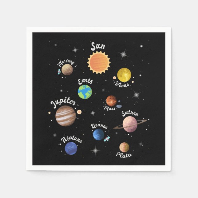 Solaranlagen Kids Wissen Weltraum Ca Serviette (Vorderseite)