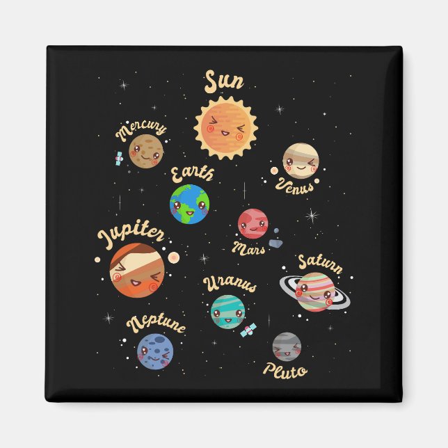 Solaranlagen Kids Wissen Weltraum Magnet (Vorne)