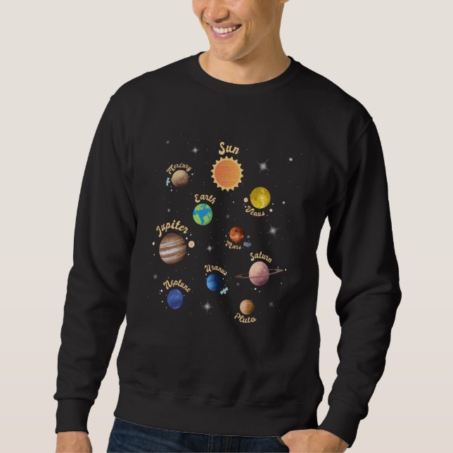 Solaranlagen Kinder Wissen Weltraum Sweatshirt (Vorderseite)
