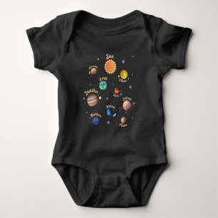 Solaranlagen Kinder Wissen Weltraum-T- Baby Strampler