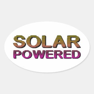 solarbetrieben ovaler aufkleber