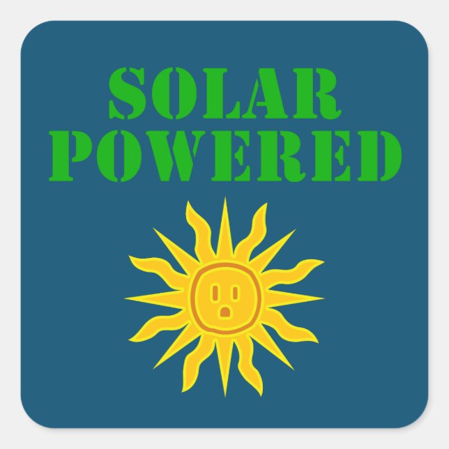 solarbetrieben quadratischer aufkleber (Vorderseite)