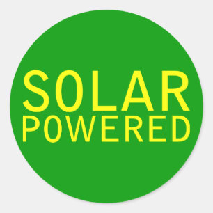 solarbetrieben runder aufkleber