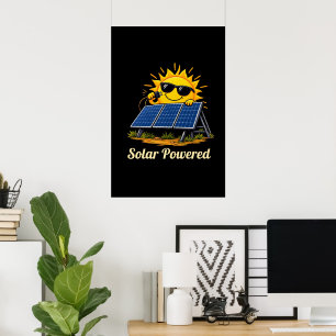 Solarbetriebener süßer Sonnenschein & Solarpanel-P Poster