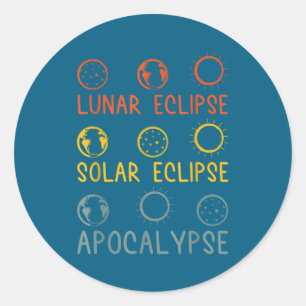 Solare Mondfinsternis Apokalypse Himmels- Runder Aufkleber