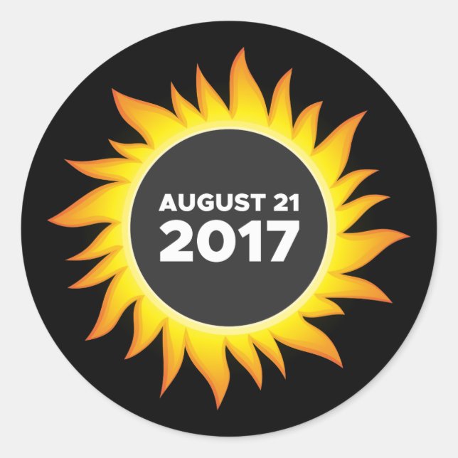 Solarelien insgesamt - 08.21.2017 runder aufkleber (Vorderseite)
