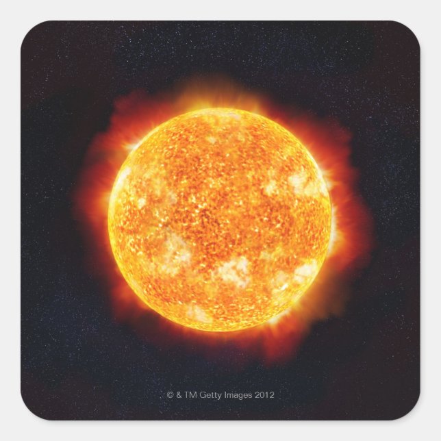 Solarfackeln Quadratischer Aufkleber (Vorderseite)