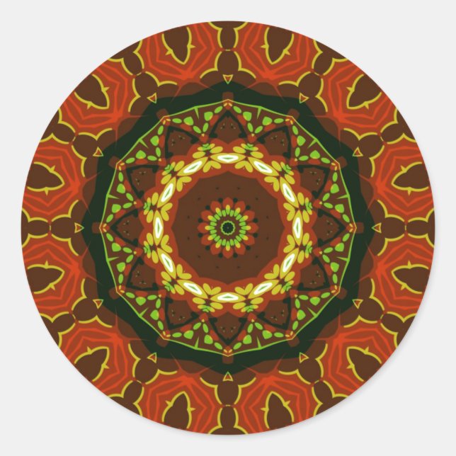 SolarFire: Floral Batik Geometric Art Sticker (Vorderseite)