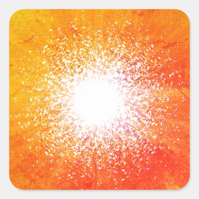 Solarflare Quadratischer Aufkleber (Vorderseite)
